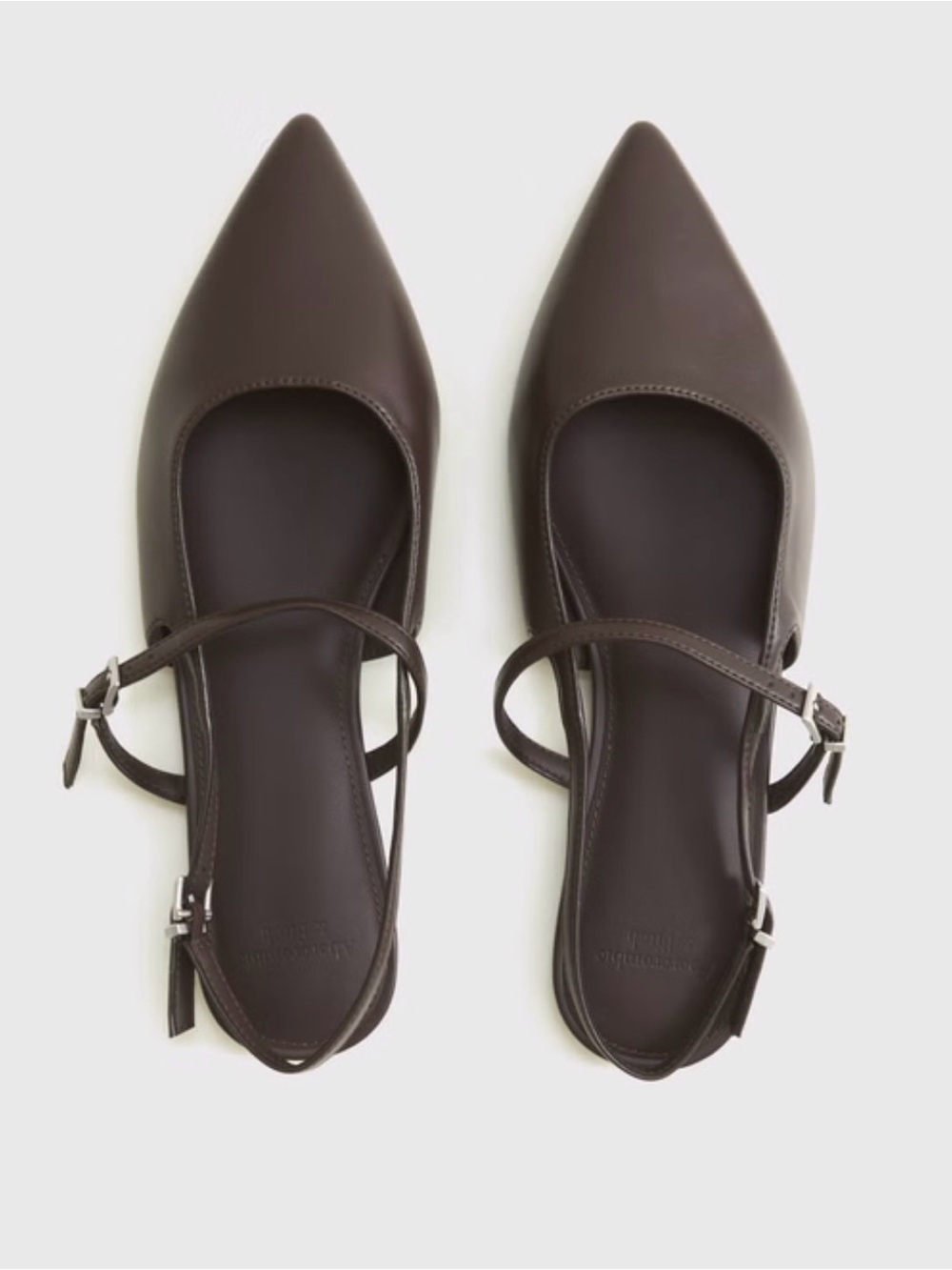 Abercrombie & Fitch Dark Brown Pointed Toe Slingback Flats